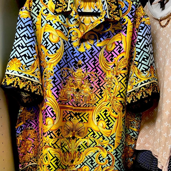 Fendi Fendace Baroque Silk Shirt